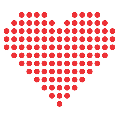 Creative heart design made of red dots for crafting projects