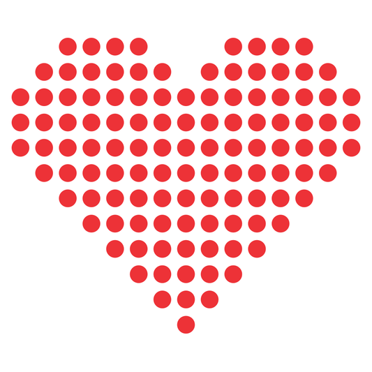 Creative heart design made of red dots for crafting projects