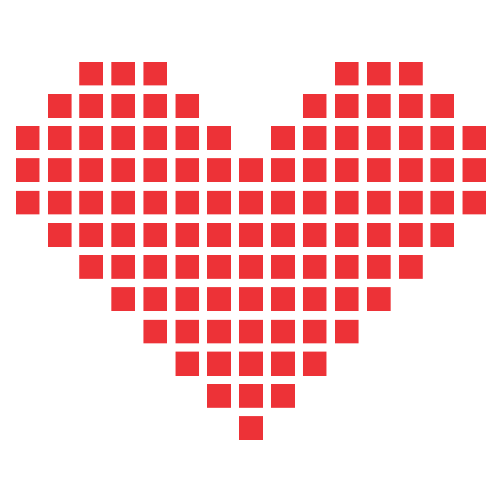 Creative heart design in pixel art style for cutting machines