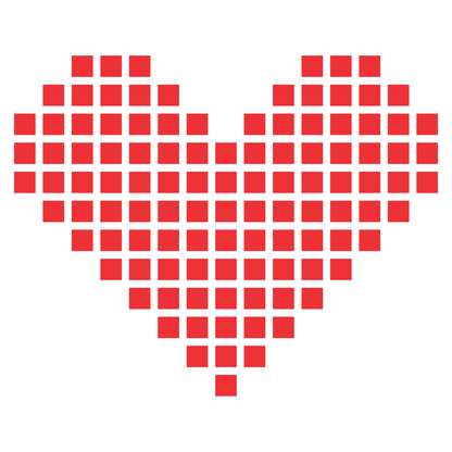 Creative heart design in pixel art style for cutting machines