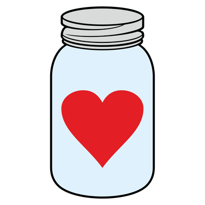 Creative heart in a jar design for crafting enthusiasts