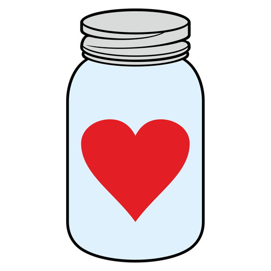 Creative heart in a jar design for crafting enthusiasts