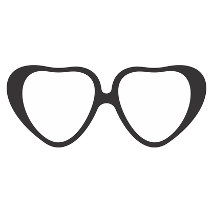 Stylish heart-shaped sunglasses design for cutting machines
