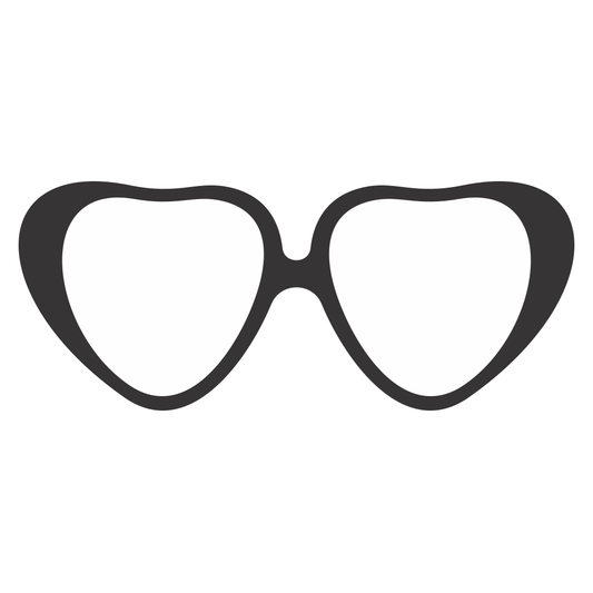 Stylish heart-shaped sunglasses design for cutting machines