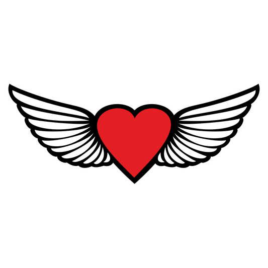 Heart with wings design for creative cutting projects