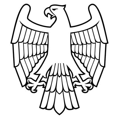 Heraldic eagle design for crafting and cutting applications
