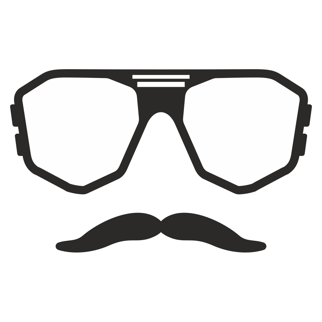 Unique hipster face design for cutting machines