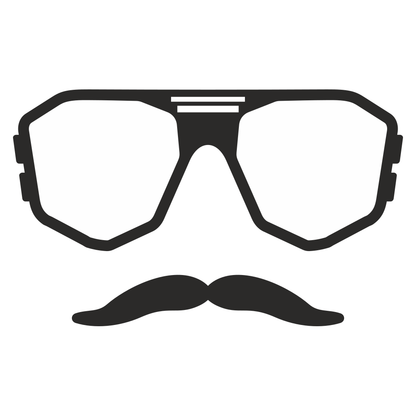 Unique hipster face design for cutting machines