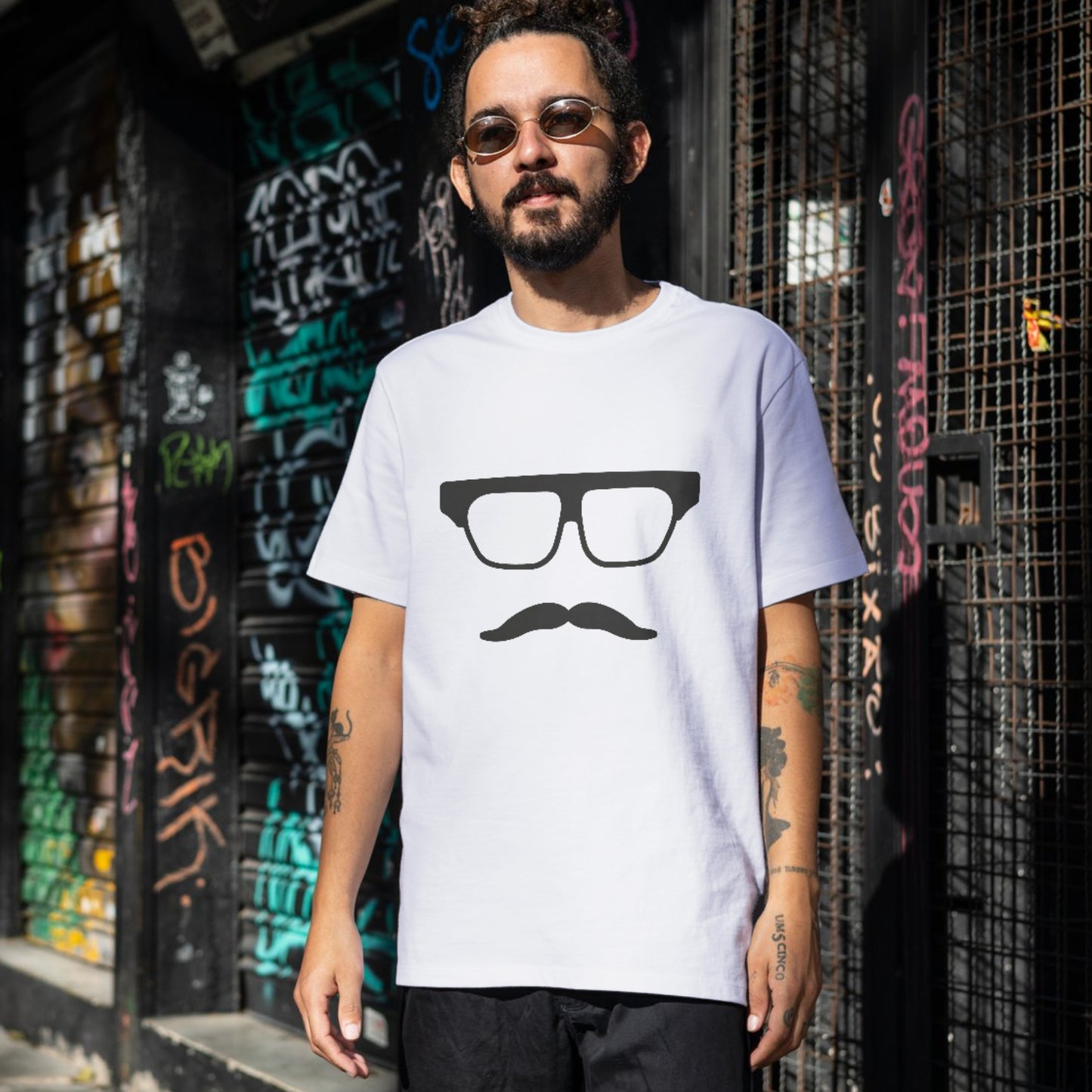 Stylish hipster face design perfect for crafting projects