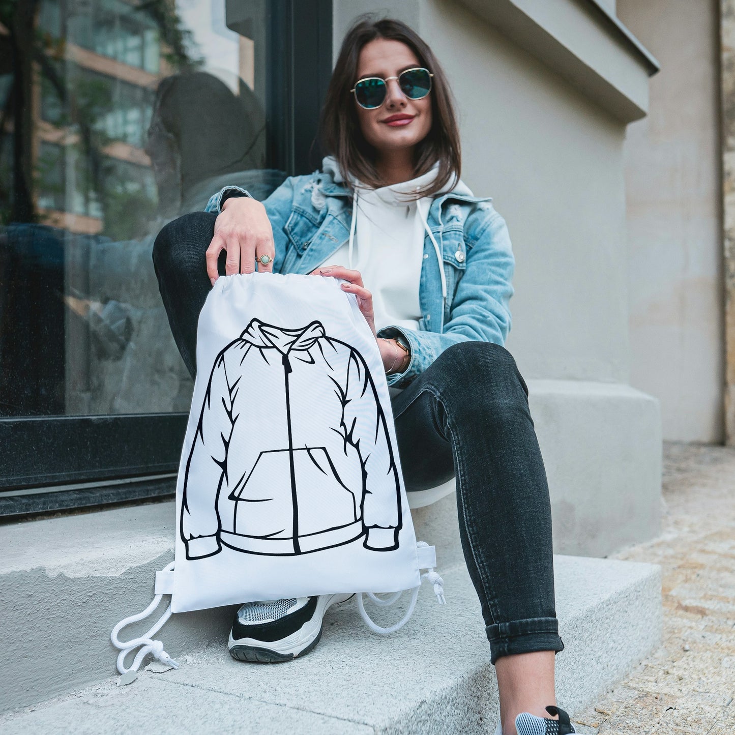 Stylish hooded sweatshirt front design for crafting enthusiasts