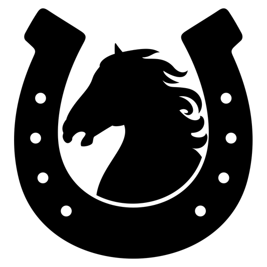 Horse head in horseshoe vector for cutting machines