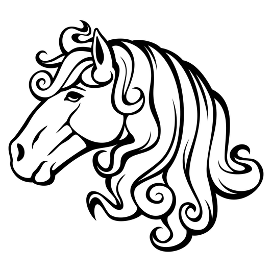 Elegant black horse head design for cutting machines