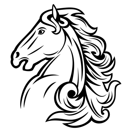Elegant horse head vector for cutting machine design