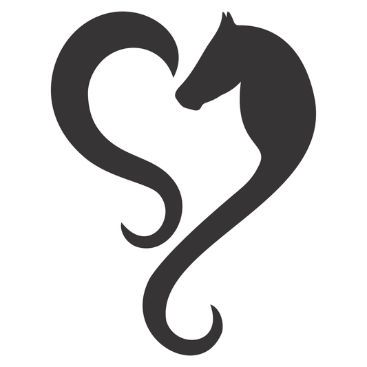 Heart-shaped horse silhouette for crafting