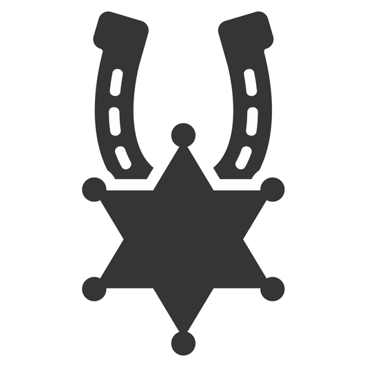 Unique vector design featuring horse shoe and sheriff badge