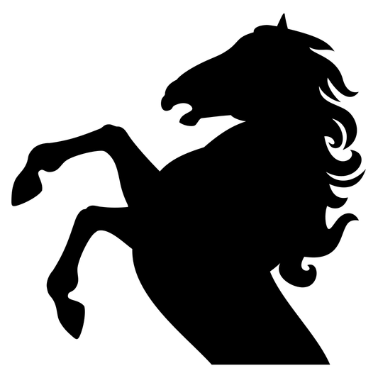 Majestic rearing horse silhouette for creative projects