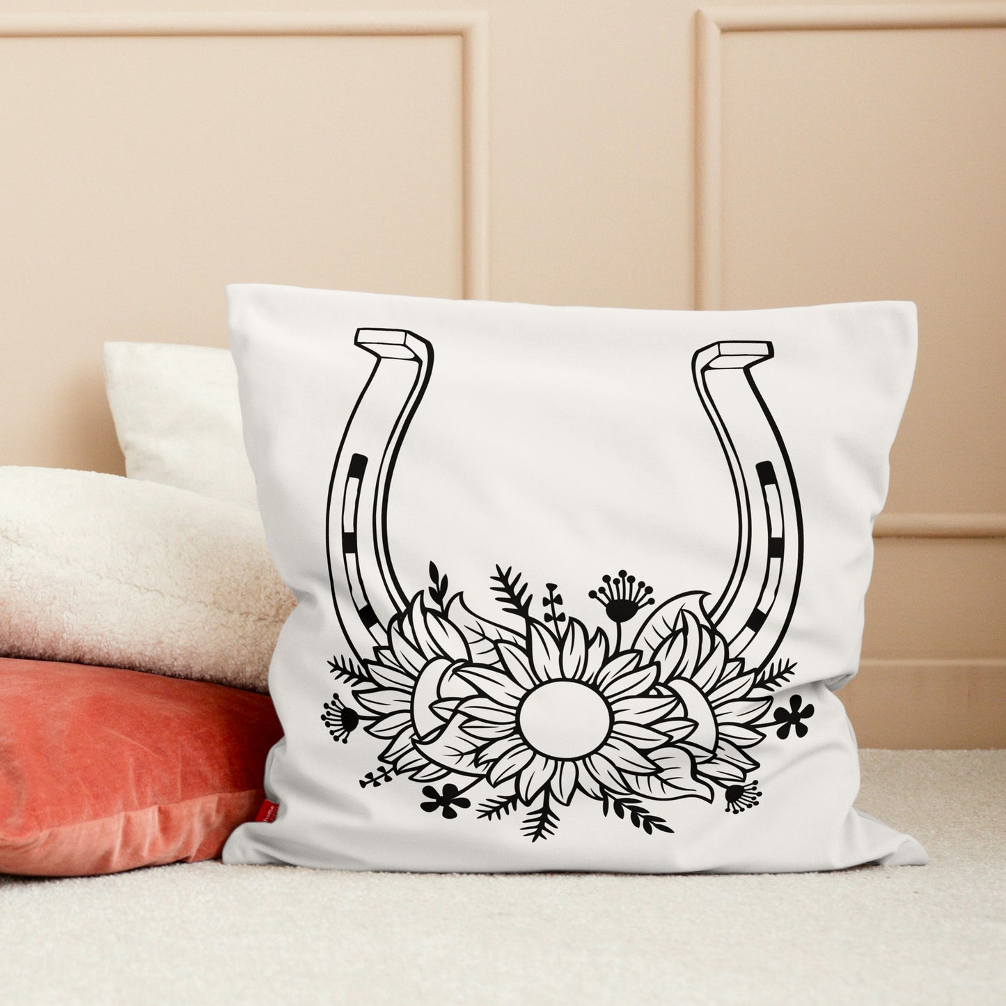 Horseshoe and sunflower layered design for cutting crafts