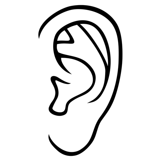 Intricate vector illustration of a human ear design for crafting