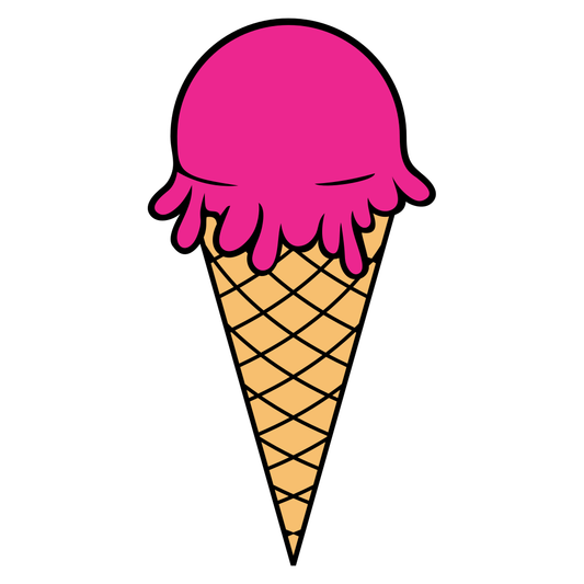 Delightful pink ice cream cone design for crafting fun