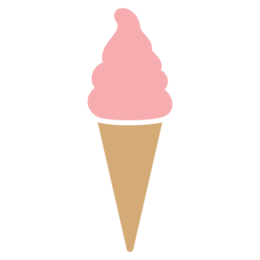 Delightful pink ice cream cone design for cutting machines