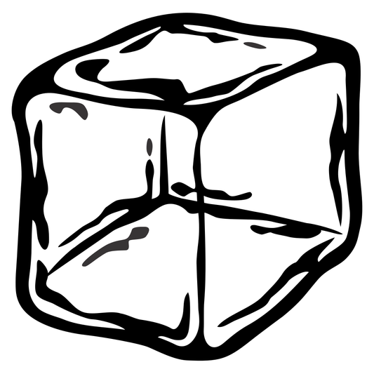 Black and white ice cube vector for cutting machines