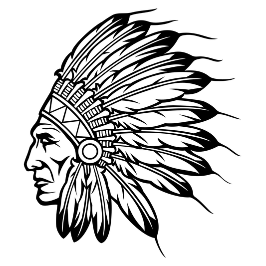 Indian chief illustration for creative cutting projects
