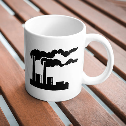Stylized industrial plant silhouette for creative projects