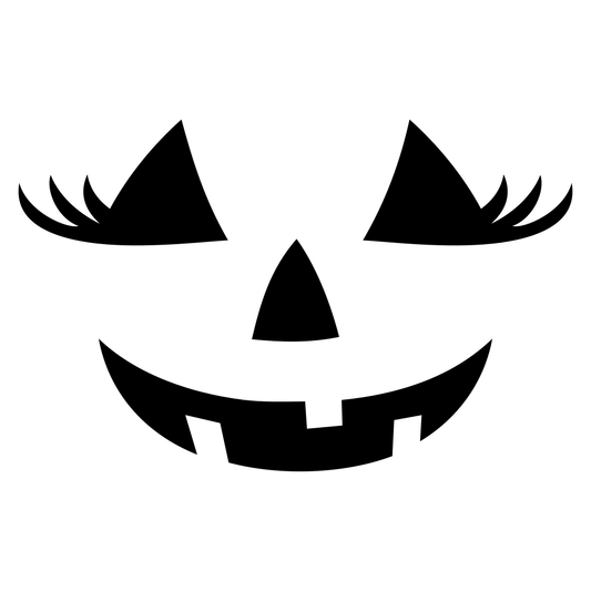 Creative jack o lantern face with stunning eyelashes for crafts
