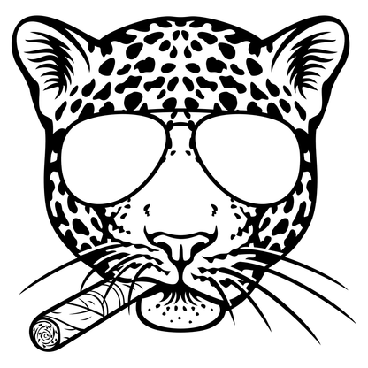 Stylish black jaguar head design for cutting machines