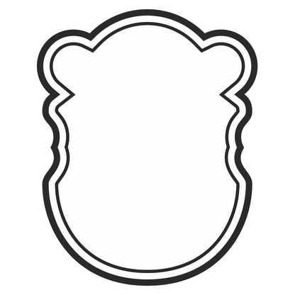 Playful jar label design featuring a bear outline for crafting