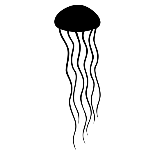 Creative black jellyfish silhouette for cutting machines