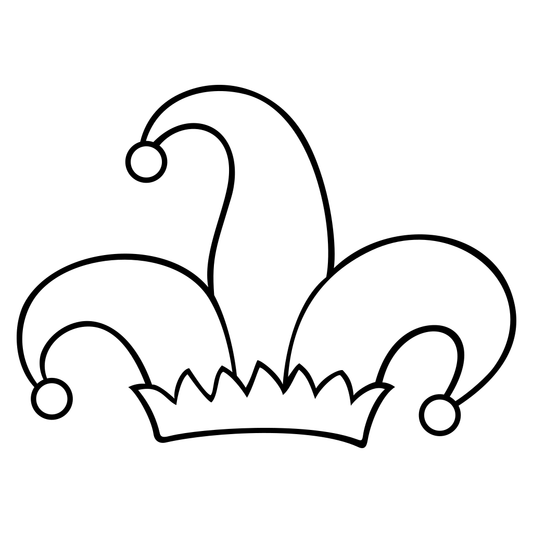 Creative black and white jester hat design for cutting machines