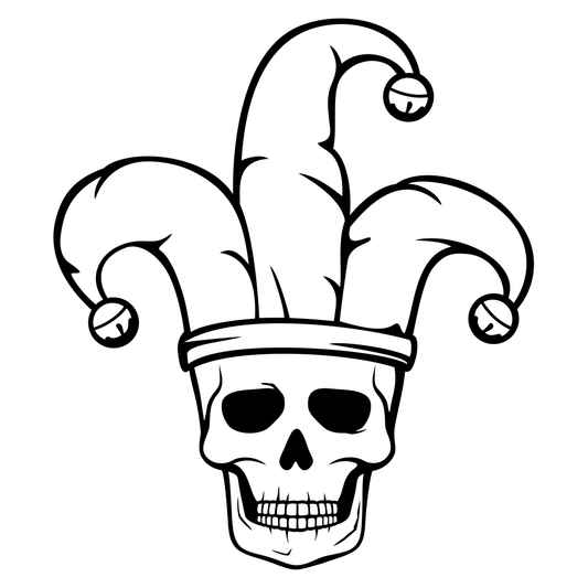 Joker skull design for creative projects and cutting tools