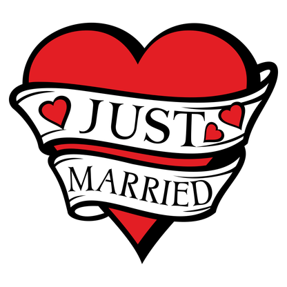 Celebrate love with a just married heart design for crafts