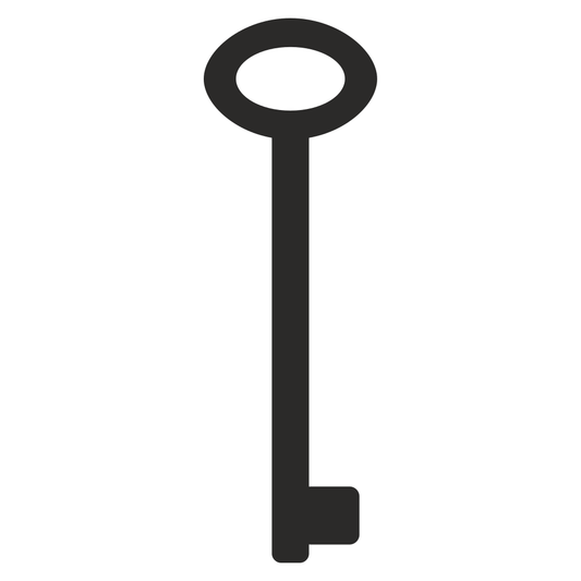 Vector icon of a simple key design for creative projects