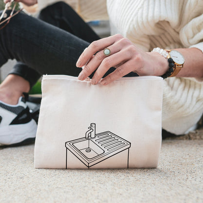 Decorative vector svg of a black and white kitchen sink design