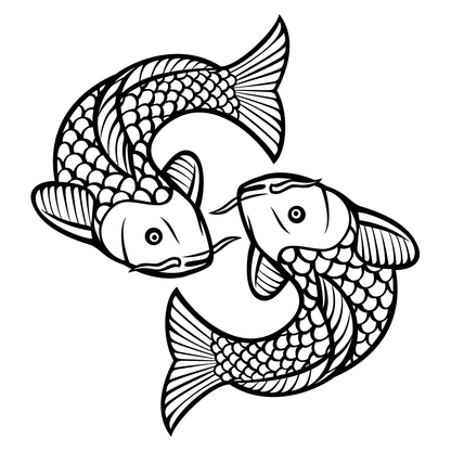 Intricate koi fish design for creative cutting projects