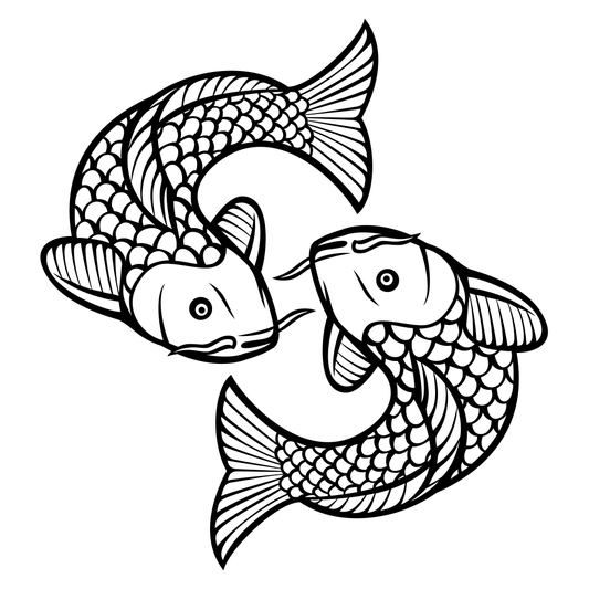 Intricate koi fish design for creative cutting projects