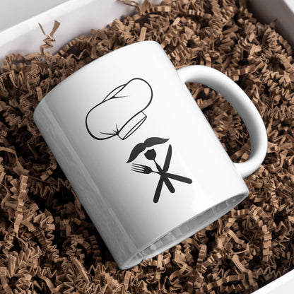 Stylish cooking design for cutting machines featuring chef motif