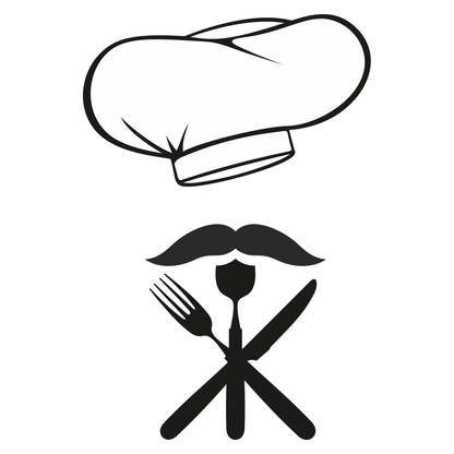 Stylish cooking design for cutting machines featuring chef motif