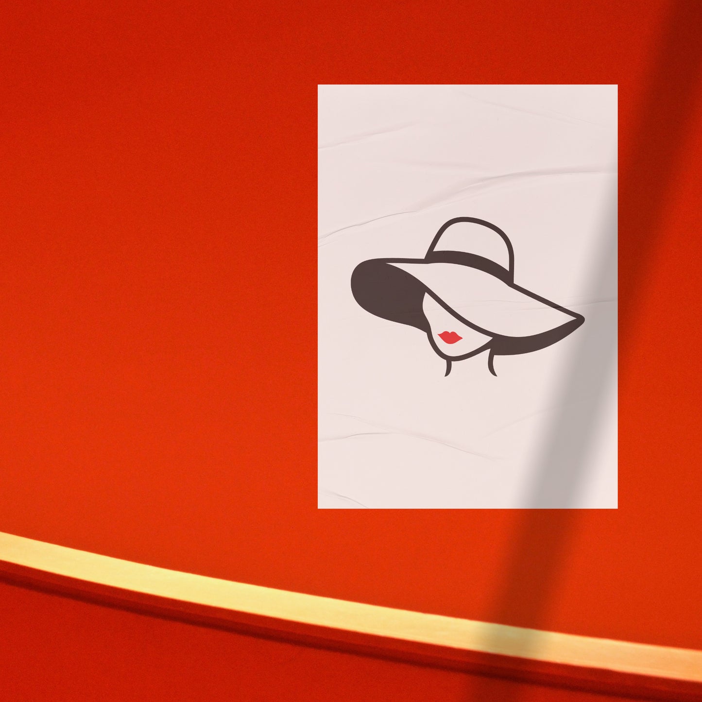 Elegant lady in stylish hat designed for cutting machines