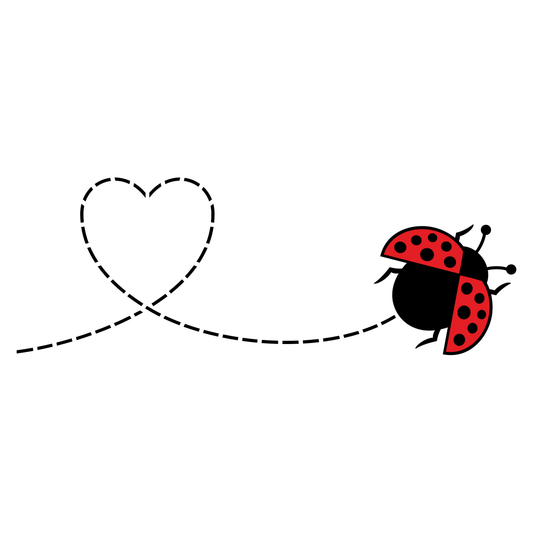 Charming ladybug trail with a heart for creative crafting