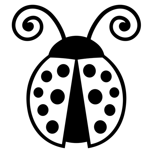 Black and white ladybug vector design for cutting machines