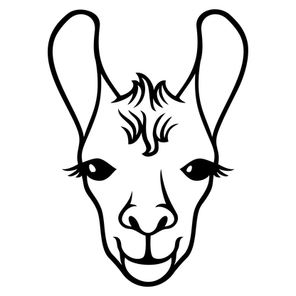 Lively black and white llama design for crafting enthusiasts