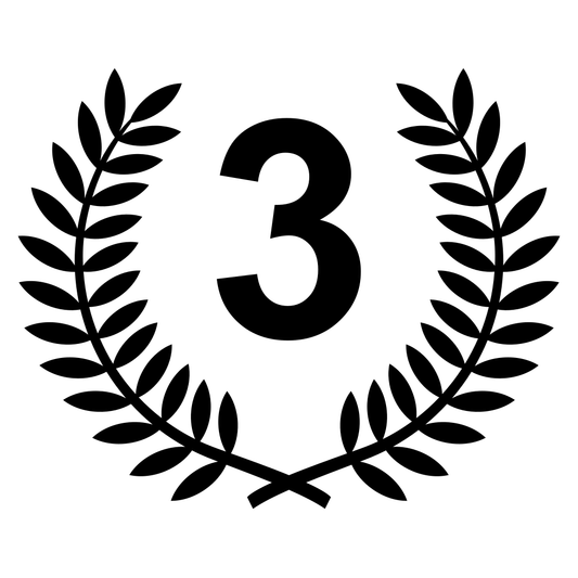 Creative vector design featuring 3 in a laurel wreath shape