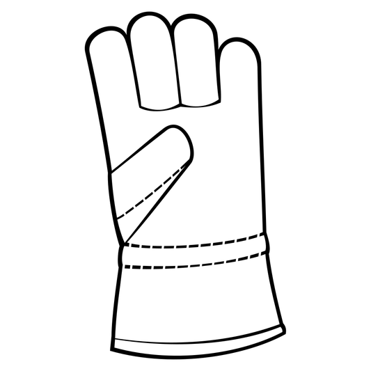 Vector design of leather safety gloves for crafting projects