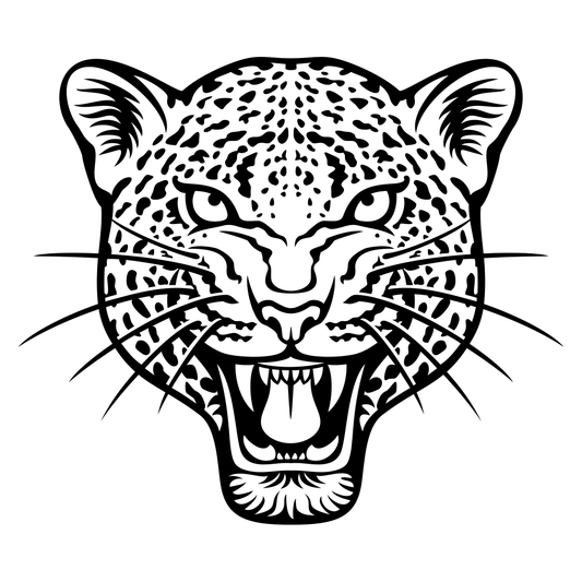 Leopard face design for cutting machine in black and white