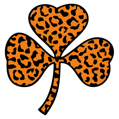 Leopard print clover design for creative cutting projects