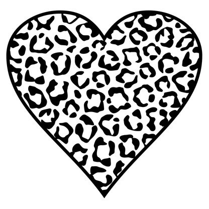 Leopard print heart design for creative crafting projects