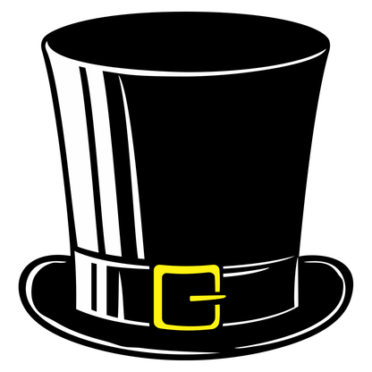 Stylish black leprechaun top hat design for crafting